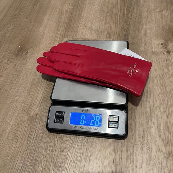 NWT Kate Spade Woman’s floating logo Red Leather Gloves KS1004264 Lava falls XL - Picture 4 of 4